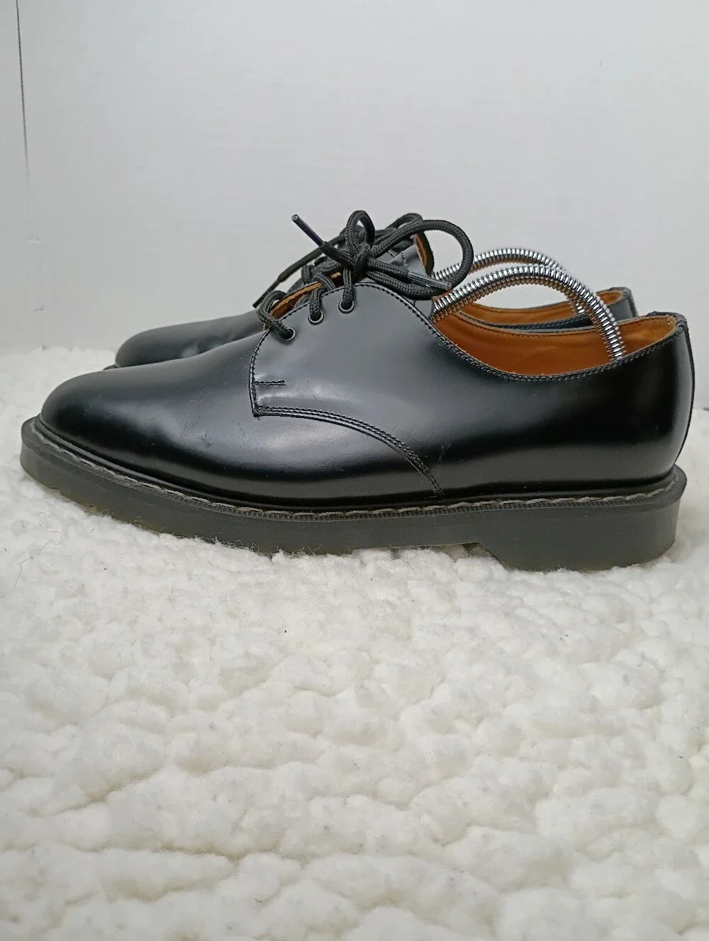 Solovair 3 Eye Gibson Derby Shoes Black Leather Made England Men's UK 10